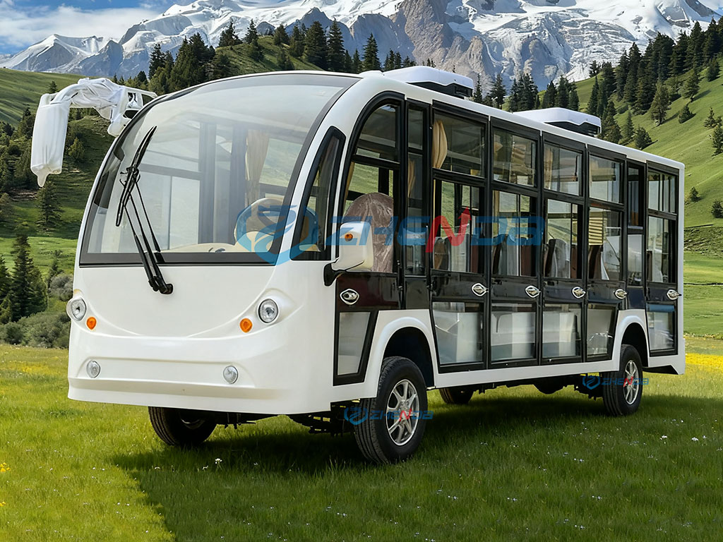 Two Cart Bus Electric Cart with Air-conditioned Shuttle Bus for Tours Fuel Buses ...